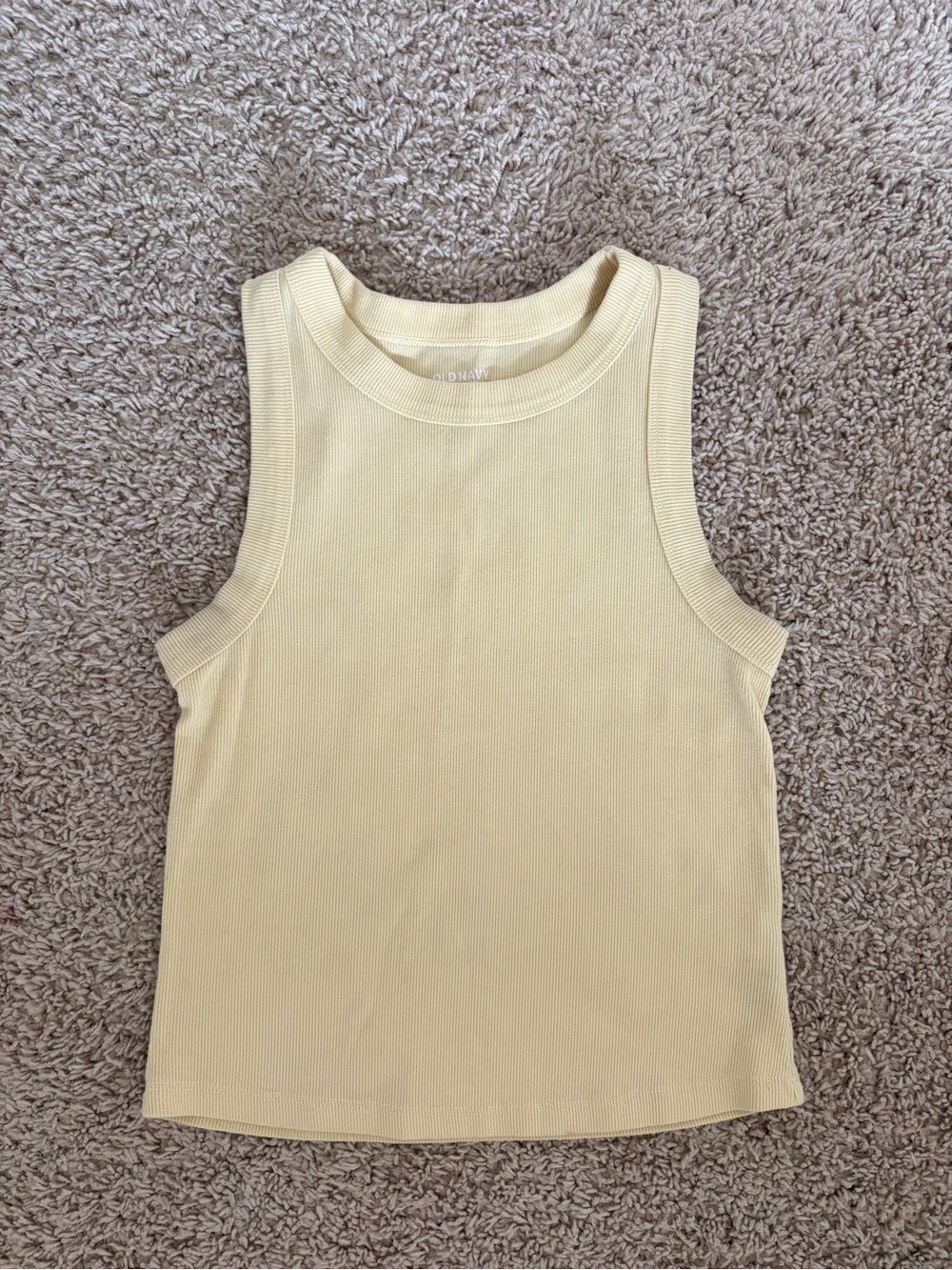 Old Navy Pale Yellow Ribbed Tank Top